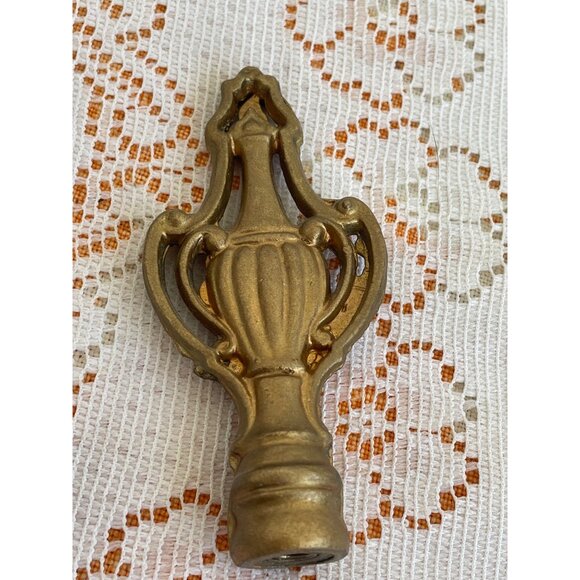 Vintage 1930s Cast metal Gold Lamp Finial Urn Shape 3 3/8" - Picture 2 of 10